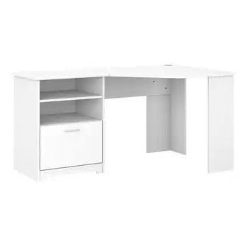  Угловой письменный стол мощностью 60 Вт с картотечным ящиком и полками для хранения белого цвета, Картотечный шкаф, Выдвижной шкаф для картотеки, Картотечный шкаф для картотеки