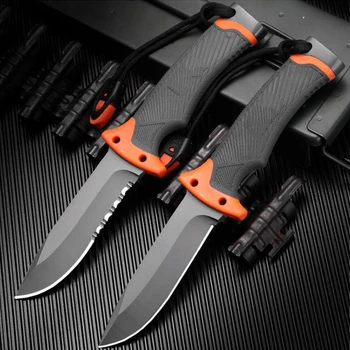  Нож GB 1-Generation 1500 с фиксированным лезвием, Военный Тренировочный, для Кемпинга, Охоты, выживания, Тактический Карманный EDC, Многофункциональные Ножи