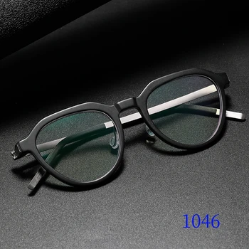  Круглые Очки Легкие Роскошные Мужские 1046 Дания Титан Без винта Корейские оправы для очков Оптические ультралегкие деловые мужские очки
