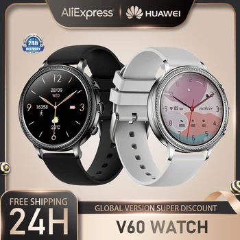  Huawei V60 Smartwatch Call Full Touch Женский Монитор здоровья Мужской Стальной ремешок Роскошные Bluetooth Водонепроницаемые Спортивные 2023 Новые часы