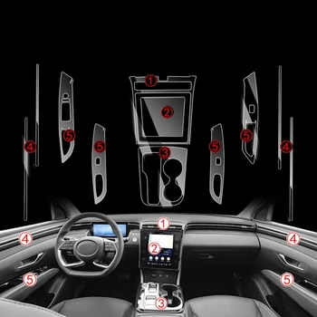  Панель навигации автомобильного прибора, Панель Подъема окна, Панель передач, Защитная пленка из ТПУ для Hyundai Tucson NX4 2021
