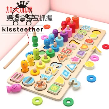  Kisteether Детские Деревянные развивающие игрушки Монтессори Для раннего обучения, игрушки для рыбалки, подходящие настольные игры, игрушки