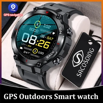  Новые GPS Позиционные смарт-часы в стиле Милитари для занятий спортом на открытом воздухе, Фитнесом, плаванием, Сверхдлинным режимом ожидания, Мужские умные часы для Huawei Xiaomi Android