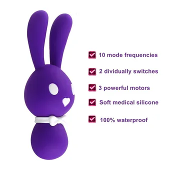  Женские 10-режимные мощные вибраторы G Spot Love Egg, USB-зарядка, Вибрационные яйца с кроликом, Секс-игрушки для женской мастурбации