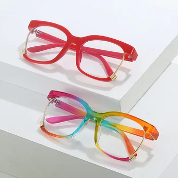  Модные разноцветные очки; Женские винтажные очки радужного цвета с защитой от компьютерного излучения; Мужские синие блокирующие оправы для очков