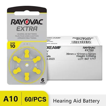  Батарейки для слуховых аппаратов 60ШТ 10 Карт RAYOVAC Zinc Air High Performance A10 A13 A312 A675 Наушники с длительным Сроком службы Audifonos