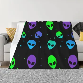  Красочный эстетичный инопланетный узор НЛО, Ультрамягкое флисовое одеяло, Теплые фланелевые одеяла для кровати, покрывала для офисного дивана