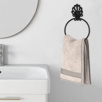  Черный Держатель для полотенец, Настенный держатель для полотенец из чугуна для ванной комнаты, винтажный дизайн
