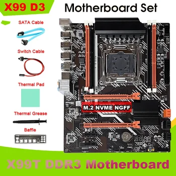  Материнская плата X99 + Кабель SATA + Кабель переключения + Перегородка + Термопластичная прокладка + Термопаста LGA2011 V3 M.2 Поддержка NVME NGFF DDR3 4X16G