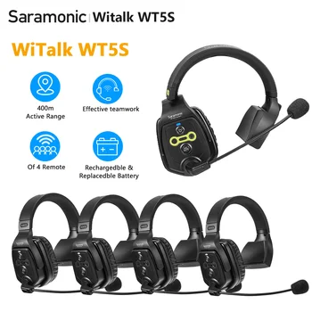  Saramonic WiTalk WT5S Система беспроводной гарнитуры для дуплексной связи на морской лодке, гарнитуры для внутренней связи, микрофон для тренеров