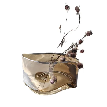  Нерегулярное плоское украшение вазы креативный домашний свет роскошная гостиная обеденный стол прозрачная стеклянная ваза