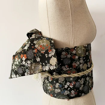  Высококачественное жаккардовое японское кимоно, Оби, вечерние аксессуары Юката, Женское платье, пояс с узлом Know