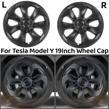  4ШТ 19-Дюймовая крышка колеса для Tesla Model Y, Крышка ступицы, Автомобильные Сменные колпаки, Аксессуары для полного покрытия обода 2018-2023