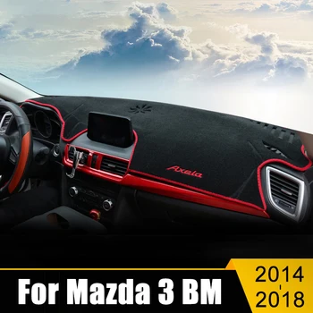  Для Mazda 3 BM Axela 2014 2015 2016 2017 2018 Крышка приборной панели автомобиля, избегающая световых накладок, Инструментальная платформа, настольные Ковры, аксессуары