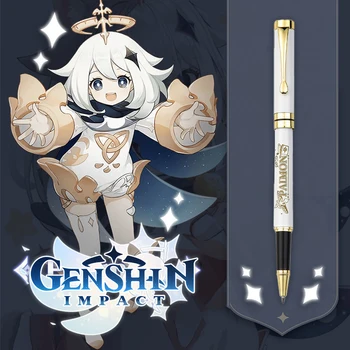  Гелевая ручка для канцелярских принадлежностей Genshin Impact, двумерная игровая анимационная ручка, металлическая ручка, подарок студенту на день рождения, ручка на водной основе