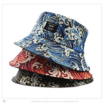  Новая шляпа с волнистым рисунком, двусторонняя рыбацкая шляпа, модная уличная кепка для затенения бассейна, кепки-кепки для мужчин