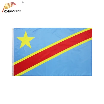  Flagnshow Конголезский флаг Цельный 3X5 футов Подвесные Флаги Республики Конго из полиэстера в помещении и на улице для украшения