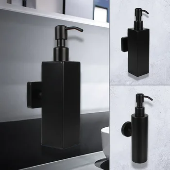  Стальной черный настенный дозатор мыла, аксессуары для ванной комнаты, башня, дозатор шампуня и лосьона, идеально подходит для домашнего декора
