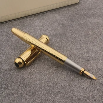  Металлическая классическая линейная авторучка Golden Elegante Signature Pen, подарки для школьников, канцелярские принадлежности, ручка для офиса