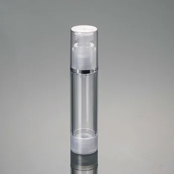  Прозрачная пластиковая безвоздушная бутылка объемом 50 мл с безвоздушным насосом silver line для лосьона/эмульсии/сыворотки/косметической упаковки по уходу за кожей