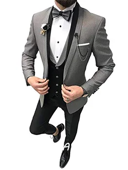  2022 Мужские деловые костюмы на одной пуговице, приталенные, обтягивающие мужские костюмы для свадебного выпускного вечера, 3 предмета (куртка + брюки + жилет) traje novio