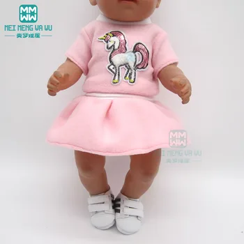 Одежда для куклы 43 см, кукла для новорожденных, аксессуары для американских кукол, повседневное платье с героями мультфильмов