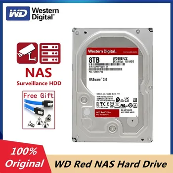  Оригинальный Western Digital 8TB WD Red Plus NAS Внутренний жесткий диск HDD 7200 Об/мин SATA 6 Гб/сек. Кэш 256 МБ для Настольного Nas