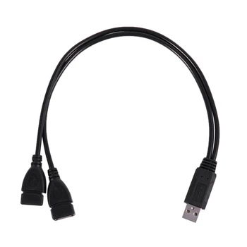 USB 2.0 A Штекер-2 Двойной USB-разъем Y-разветвитель Концентратор Шнур Питания Кабель-адаптер