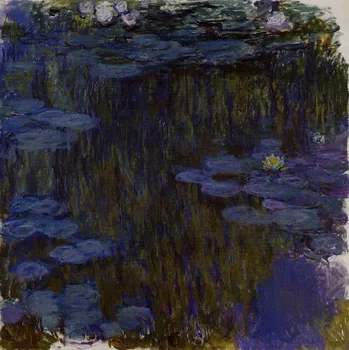  100% ручная репродукция картины маслом с пейзажем на льняном холсте, водяные лилии-1917-8 Клода Моне, бесплатная доставка DHL