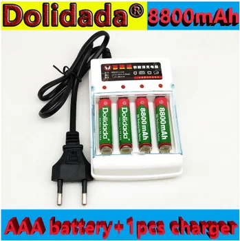  Batterie rechargeable AAA 1.5V 8800mAh, pour télécommande, lampe jouet + 1 chargeur à 4 cellules, nouveauté