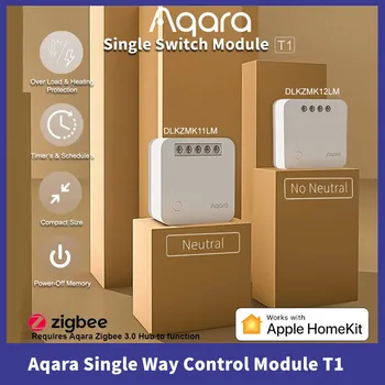  Aqara Односторонний модуль управления T1 Беспроводной релейный контроллер 1 Канал Zigbee 3.0 С нейтральным режимом работы / без Нейтрального режима Удаленная работа с Apple Homekit
