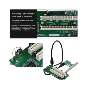  Настольный адаптер PCI-Express PCI-E к PCI, карта расширения PCIe к двум слотам Pci, USB 3.0, конвертер дополнительных карт