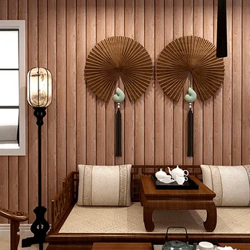  3D текстура дерева Китайская имитация древесного зерна обои бревенчатый цвет античный деревянный потолок потолочные обои