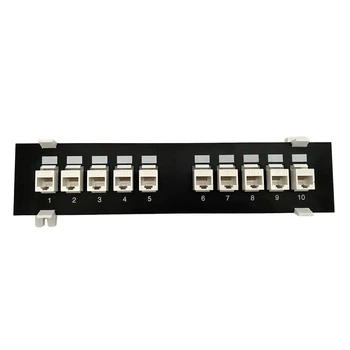  Коммутационная панель CAT6 с 10 портами Поддерживает Заднюю Неэкранированную проводку CAT6 с кодом T568A/B для Сетевых кабелей RJ45 Для монтажа в стойку/стену