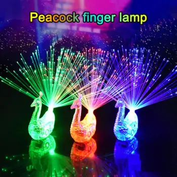  Разноцветный Павлин, светильник на палец, разные цвета, светодиодные кольца с подсветкой, Пластиковые принадлежности для вечеринок, Детские подарочные эластичные ленты, креативные