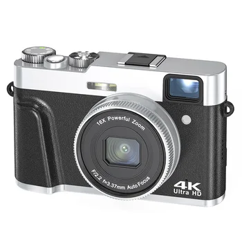  Цифровая камера 4K с автоматической фокусировкой, 48-мегапиксельная камера для видеоблогинга для YouTube и видеокамера с защитой от дрожания, Вспышка в Видоискателе и 16-кратный зум