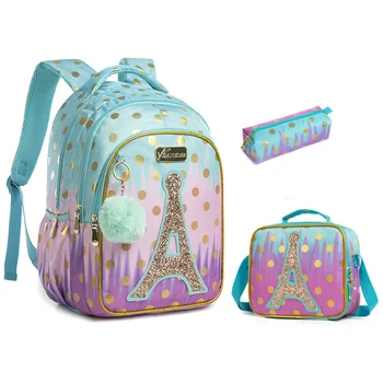  Школьная сумка, рюкзак для детей, Рюкзаки для школы, подростков, девочек, Вышитые блестками Школьные сумки для девочек, школьные принадлежности