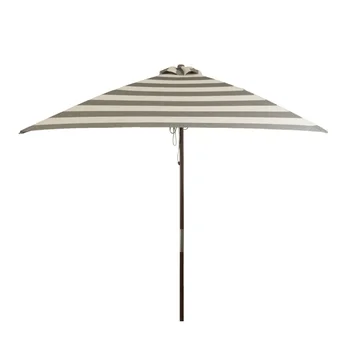  Классический деревянный зонт Площадью 6,5 футов В мягкую черную полоску и цвет слоновой кости, полиэстер, 78,00 X 78,00 X 97,00 дюймов