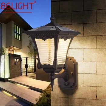  86LIGHT Наружный настенный светильник, Солнечный современный Водонепроницаемый светодиодный настенный светильник для патио, для крыльца, балкона, внутреннего двора, прохода виллы
