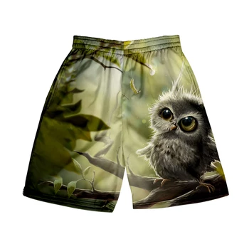  Пляжные шорты owl, мужская и женская одежда с 3D цифровой печатью, повседневные шорты, модные брюки для пары