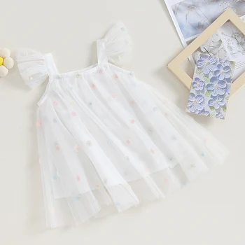  Тюлевое платье для маленьких девочек, платье-пачка с длинным рукавом и квадратным вырезом, вечернее платье с 3D Цветочной Бабочкой