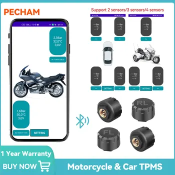  Мотоциклетные TPMS Android Датчики давления в шинах Система контроля давления в шинах Внешний датчик Bluetooth Android/IOS Автомобильные TMPS