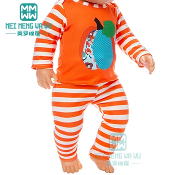  Одежда для куклы, 43 см, новорожденная кукла, Оранжевая тыква, свет, набор для Хэллоуина