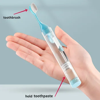  Портативная Складная Зубная щетка Дорожный набор зубных щеток Креативные инструменты для чистки зубов Могут содержать зубную пасту
