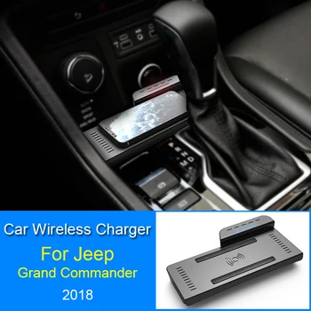  Автомобильное беспроводное зарядное устройство мощностью 15 Вт для Jeep Grand Commander 2018 2019, быстрая зарядная пластина для мобильного телефона, Аксессуары