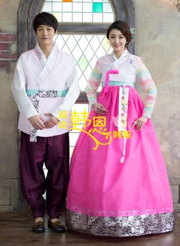  Корейское традиционное платье ханбок, женское мужское платье ханбок, невеста, жених, Свадебная вечеринка
