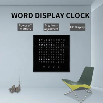  CP0403 Большие Уникальные Часы для домашнего Декора С Надписью Time Light up LED Цифровые Электронные Часы Word Clock