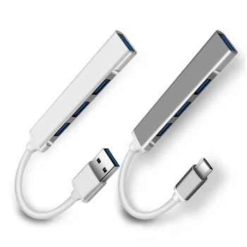  4 порта 4-в-1 USB-C Type-C Hub док-станция из алюминиевого металла USB 3.0 для ПК