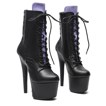  Leecabe/17 см/7 дюймов, обувь для танцев на шесте с матовым верхом, сапоги на платформе и высоком каблуке, женские ботинки 3B