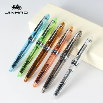  6 шт. компл Высококачественная Авторучка JINHAO 992 Прозрачные Чернильные Ручки для Письма 0,5 мм Школьные Канцелярские Принадлежности caneta tinteiro